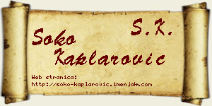 Soko Kaplarović vizit kartica